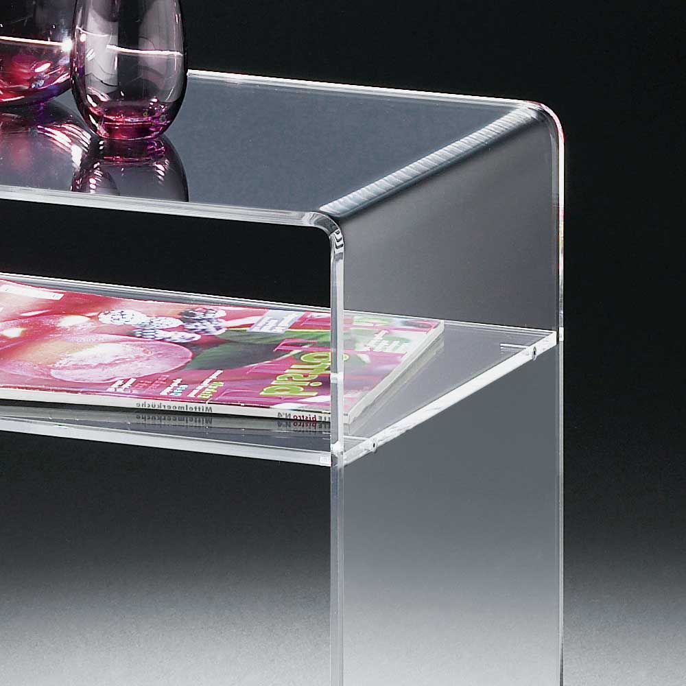 Glas Beistelltisch Minar mit Ablage Acrylglas