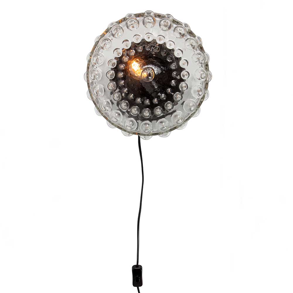Retrostil Wandlampe Montesa aus Strukturglas 25 cm breit