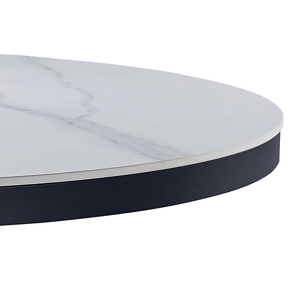 Esszimmer Tisch Marmor Optik Henissa in Weiß mit Spider Gestell aus Metall