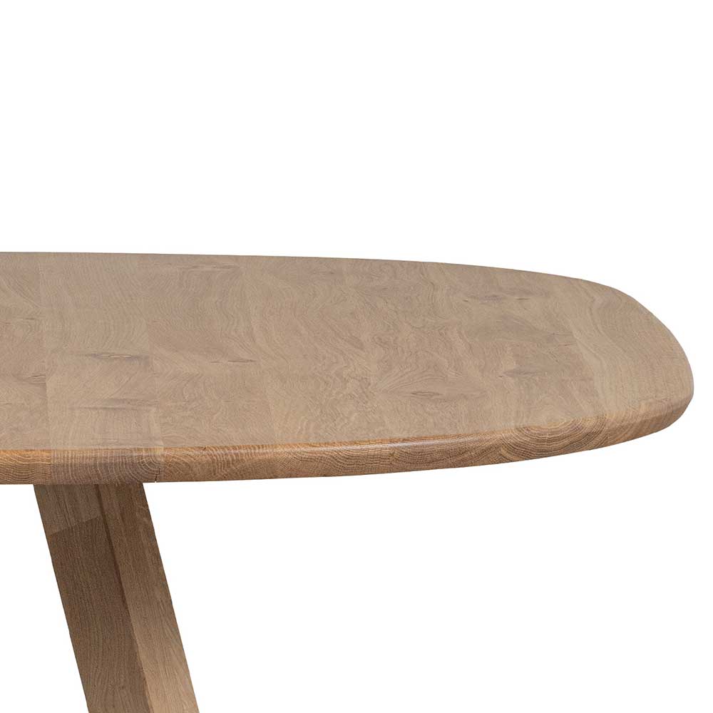 Skandi Design Esstisch Monaco aus Eiche Massivholz 130 cm breit