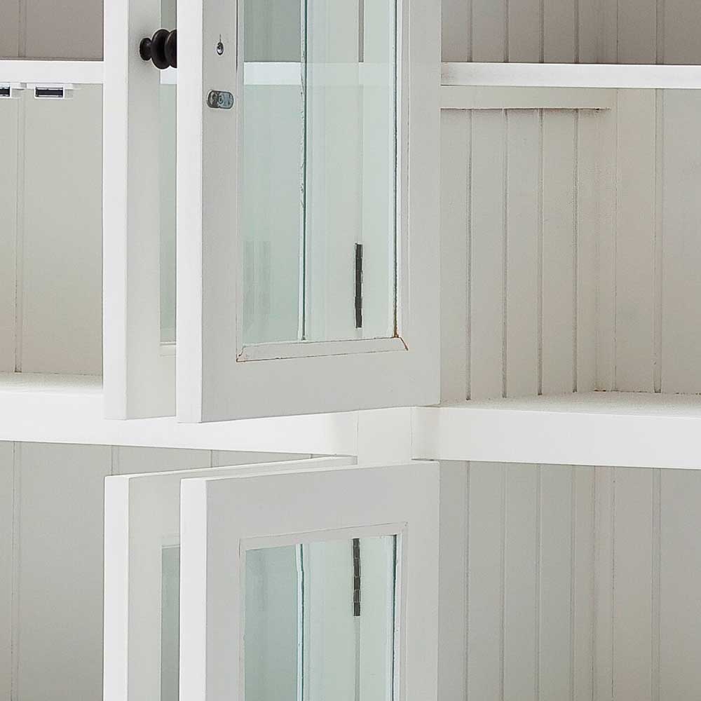 Highboard Vitrine Lacromas in Weiß Landhaus mit 8 Glastüren
