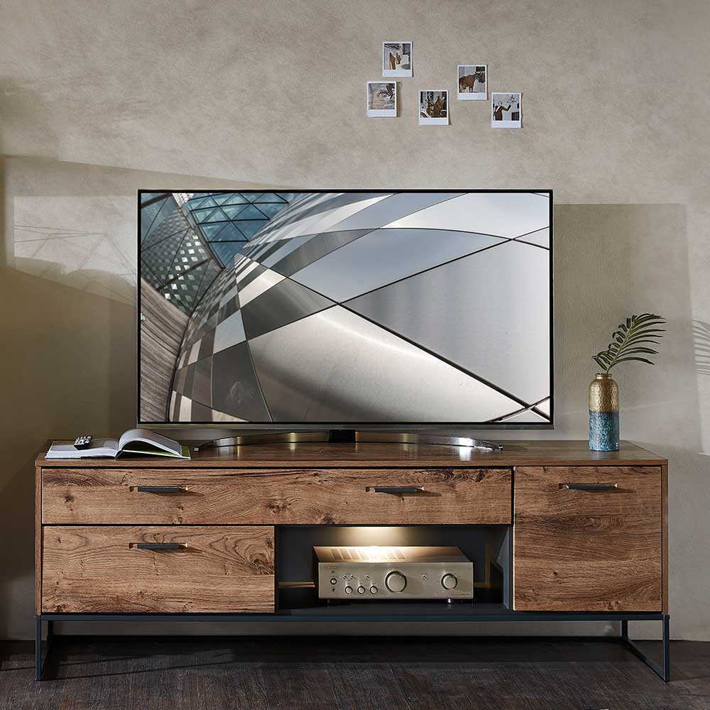 TV Lowboard Washton in Eiche dunkel Optik 175 cm breit