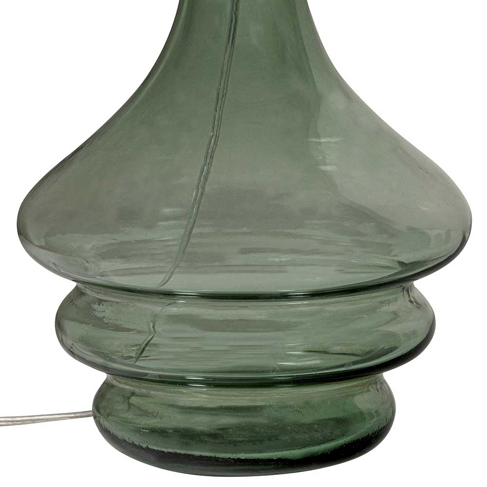 Moderner Retro Stil Lampenfuss Lagonn in Oliv Grün aus Glas