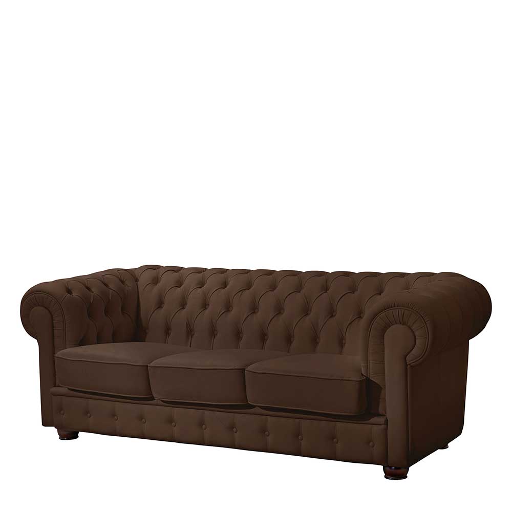 Chesterfield Couch Lioberta mit drei Sitzplätzen 200 cm breit