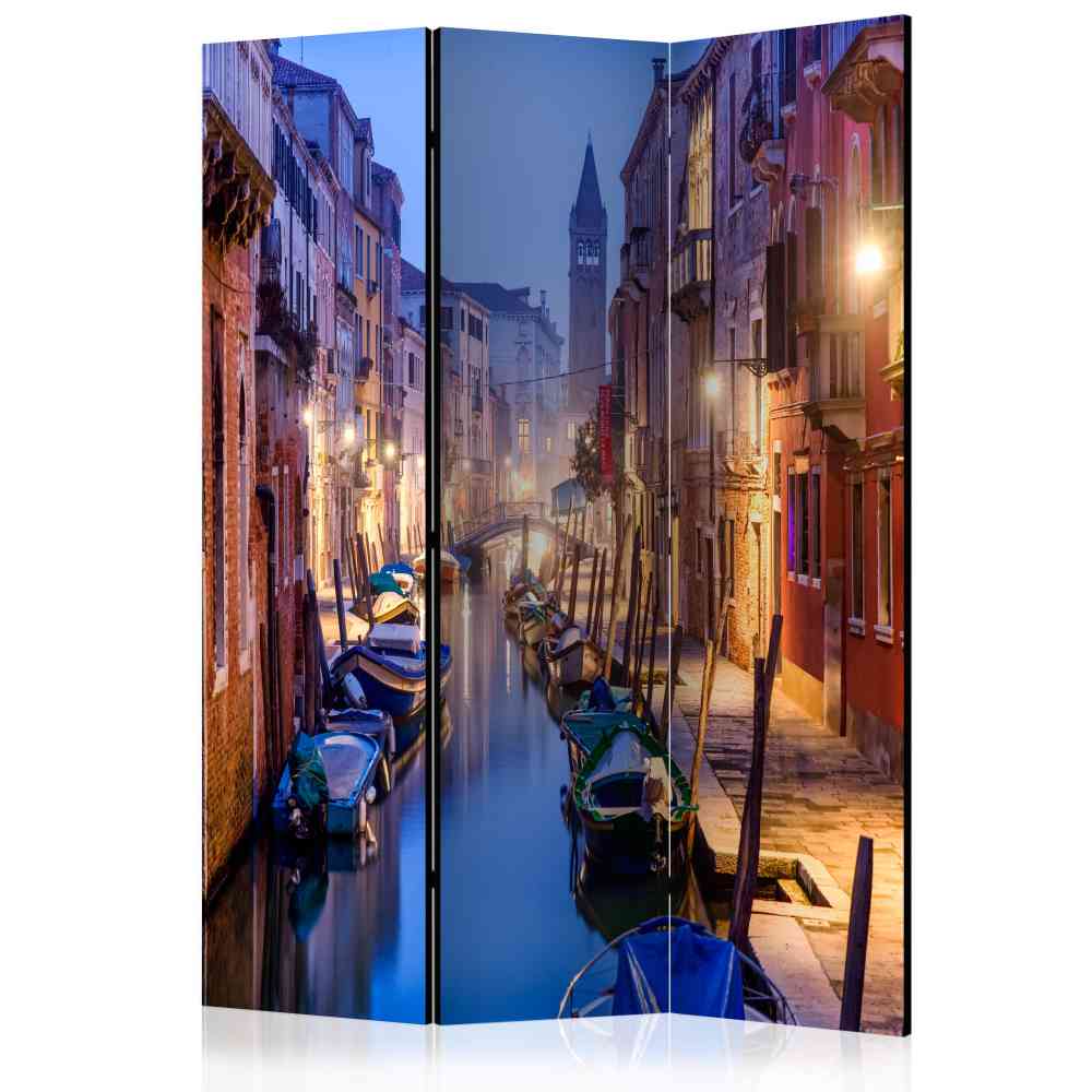 Paravent Raumteiler Itsuko mit Venedig bei Nacht Motiv 135 cm breit
