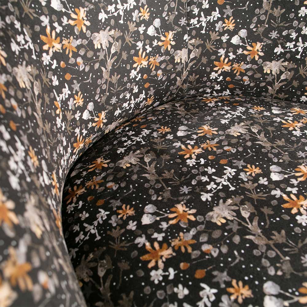 Lounge Sessel Colican floral gemustert mit Samtbezug