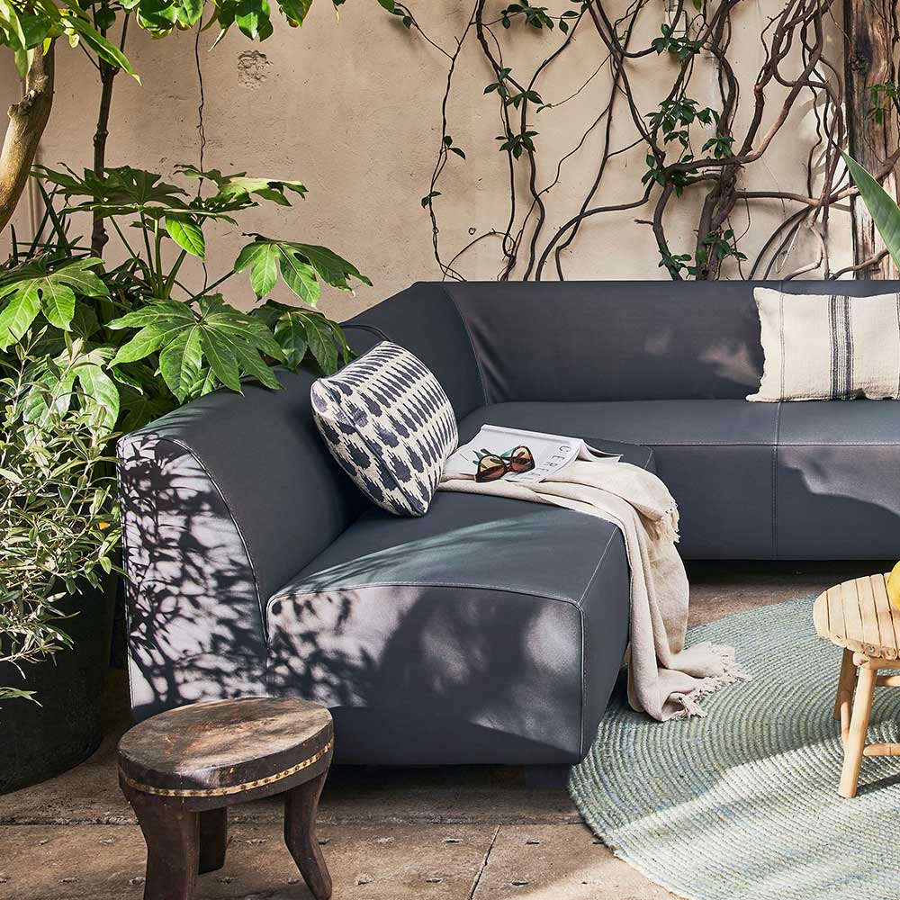 Outdoor Sofa Aspari in Dunkelgrau 129 cm breit - 85 cm tief