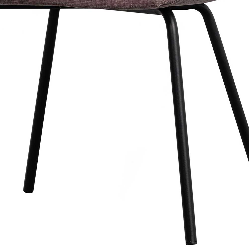 Moderne Esstisch Stühle Vastonia in Mauve Samt mit Gestell aus Metall (2er Set)