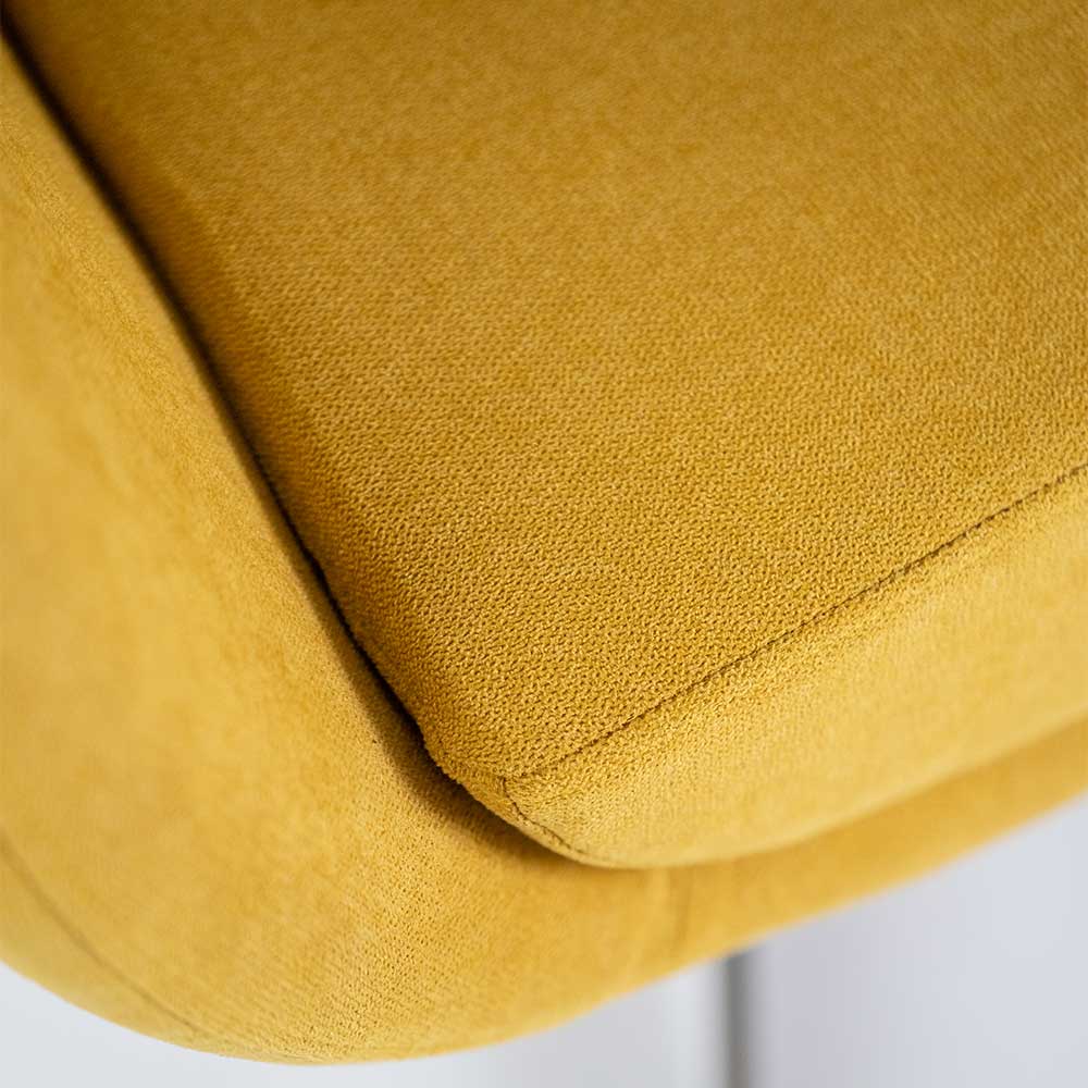 Retrostil Sessel Initial in Gelb und Silberfarben drehbar