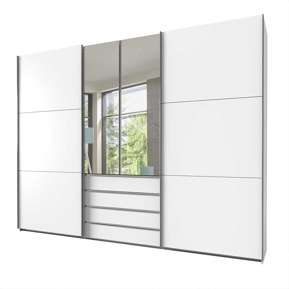 Kleiderschrank mit Spiegeltüren Weiß Lymesca breit in 300 cm