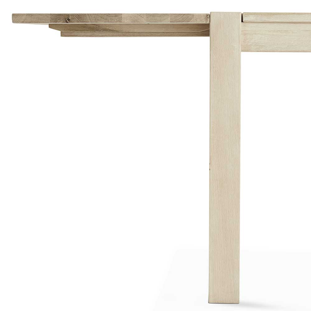 Holztisch Jairon aus Eiche Bianco massiv geseift modern