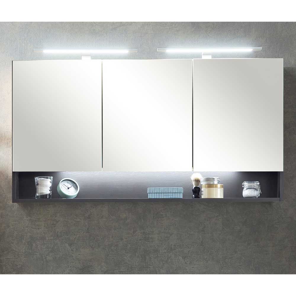 Spiegelschrank mit LED Eleon Korpus Dunkelgrau und Made in Germany