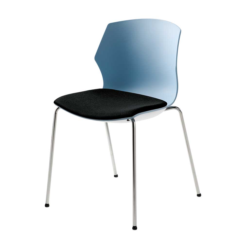 Kunststoff Stuhl Sialom in Blaugrau und Anthrazit Made in Germany