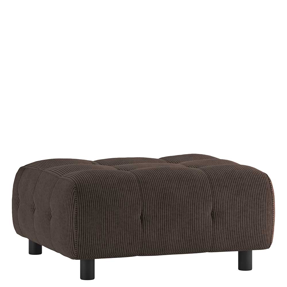 Graubrauner Sofa Hocker Furios aus Cord in modernem Design