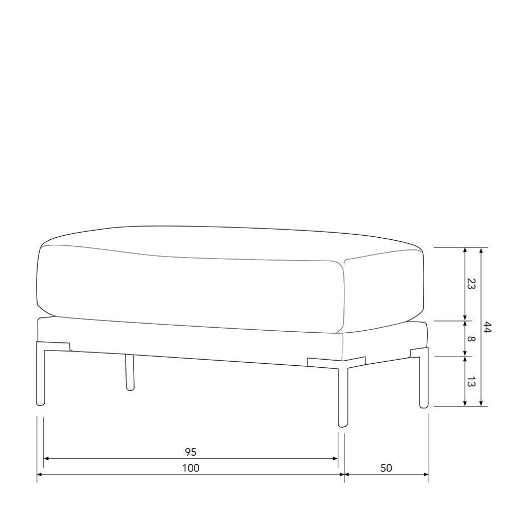 Modul Sofa Beige Imdyano 400 cm breit mit Gestell aus Metall (fünfteilig)