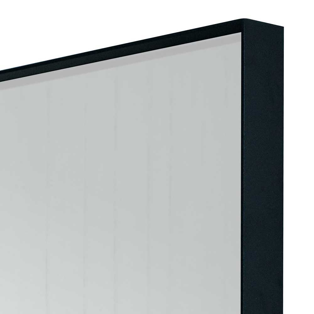 Quadratischer Wandspiegel Bull in Schwarz aus Stahl