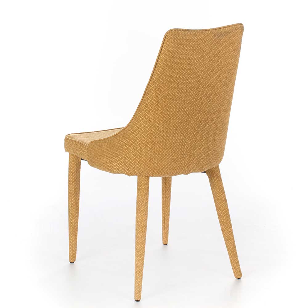Esstisch Stühle Lidello in Gelb Webstoff modern (2er Set)