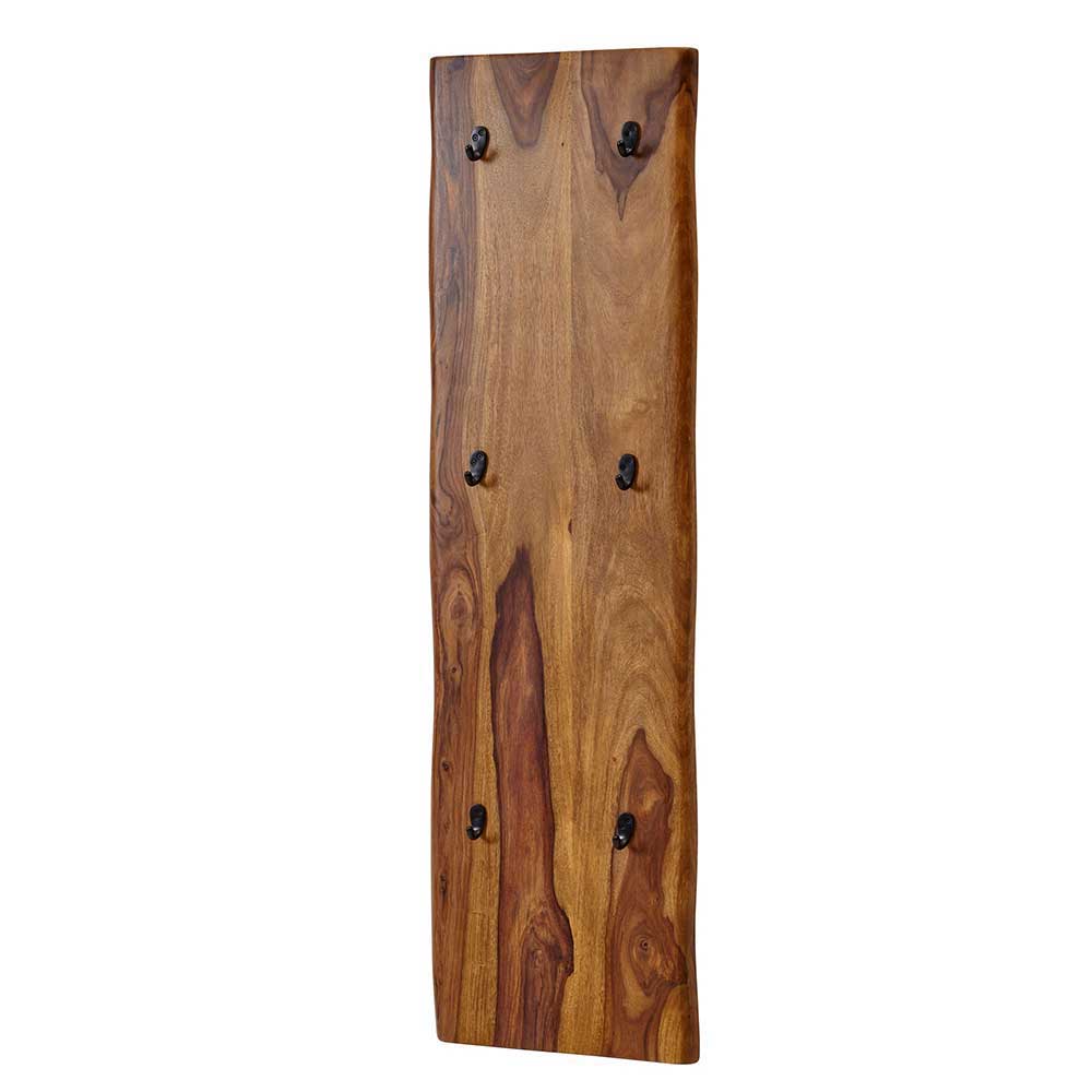 Garderobenset Ulma aus Sheesham Massivholz im rustikalen Stil (dreiteilig)