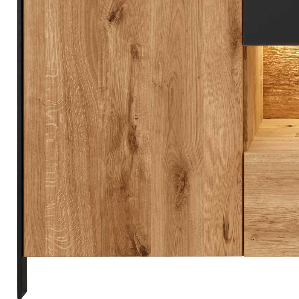 Sideboard Despinia aus Wildeiche Massivholz mit LED Beleuchtung