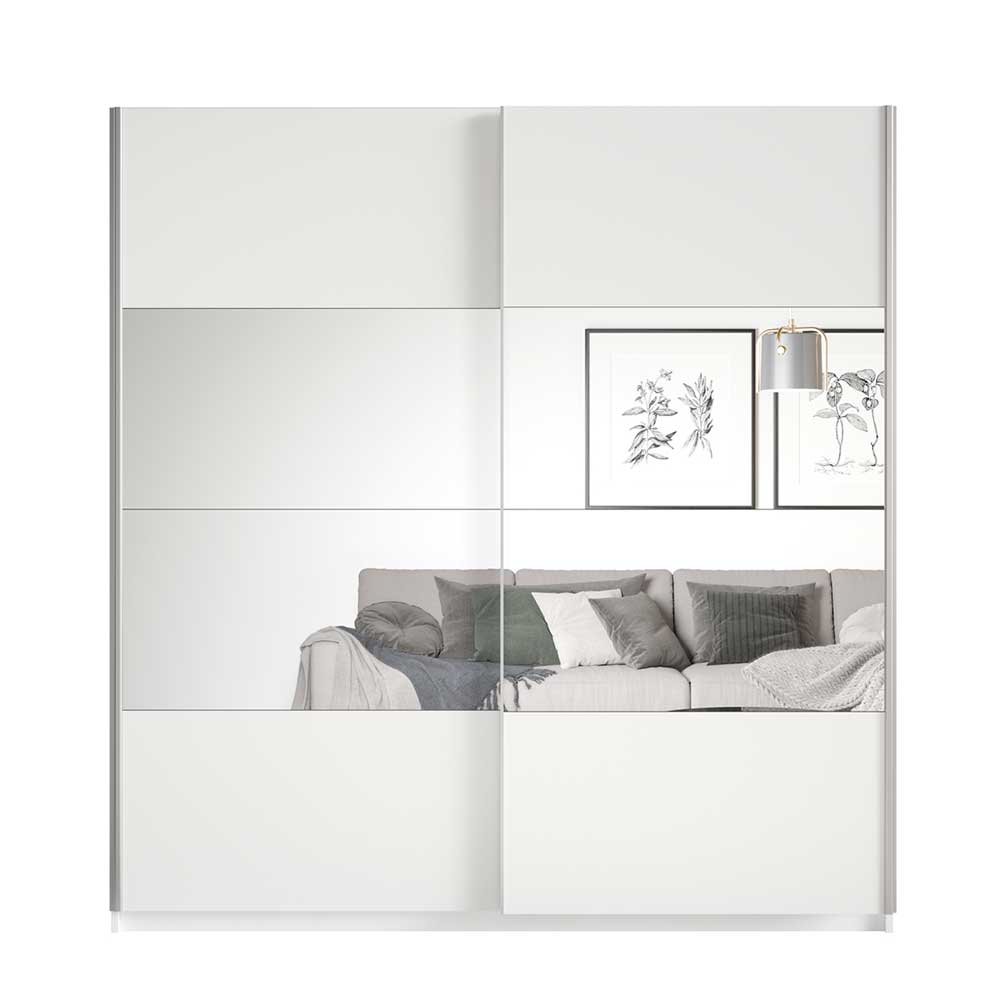 Weißer Gleittürenschrank Mezzo mit Spiegeln 200 cm breit