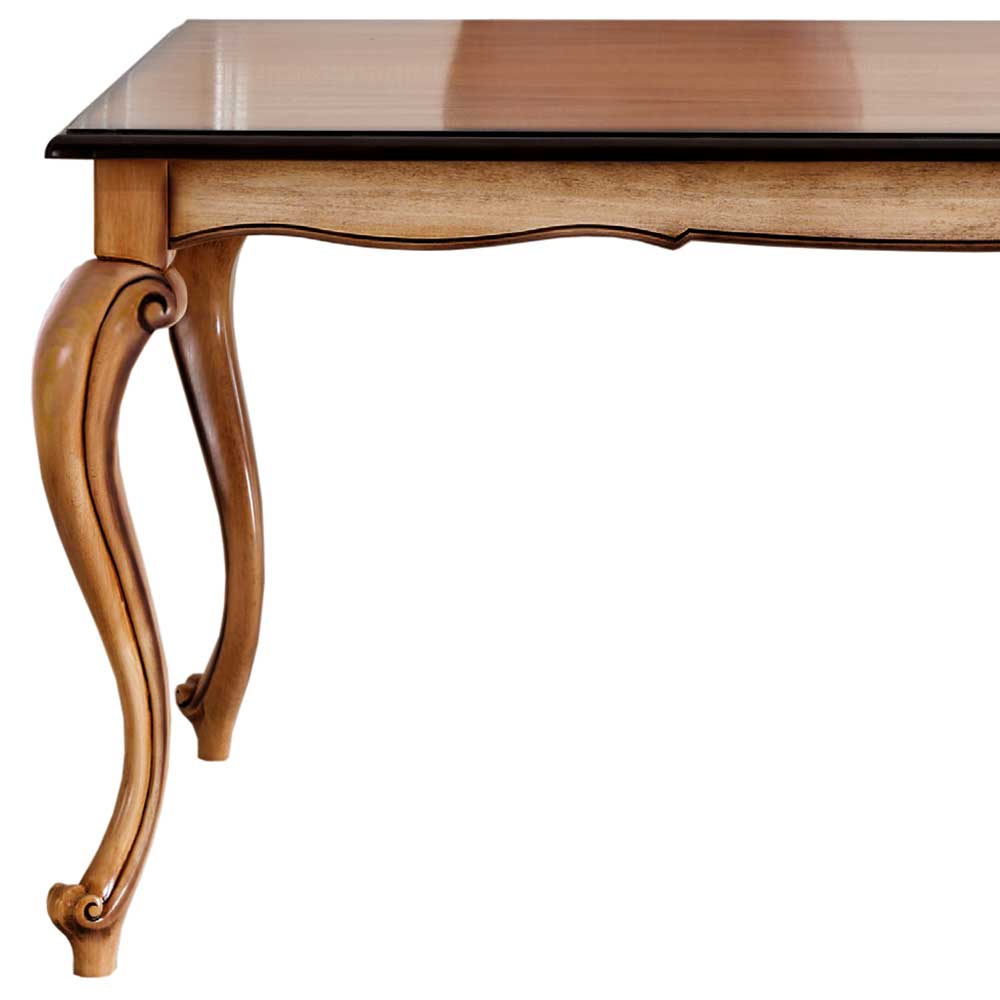 Barocker Esszimmer Tisch Istefanio in Buche Braun 170 cm breit