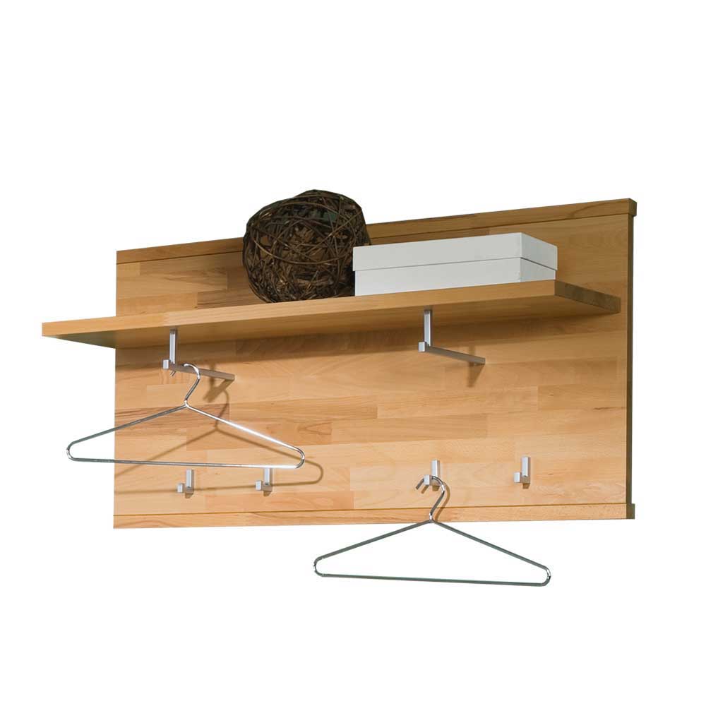 Garderobenmöbel Set Charismon aus Kernbuche Massivholz mit Spiegel (fünfteilig)