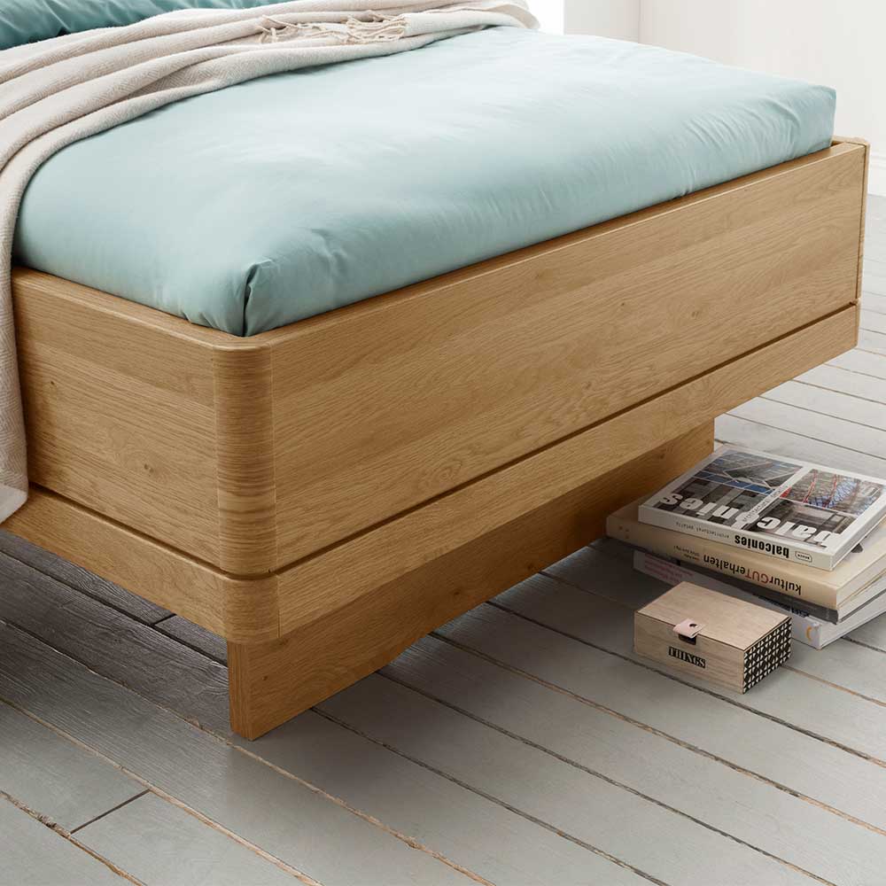 Komfort Einzelbett Veyfas aus Eiche teilmassiv Made in Germany