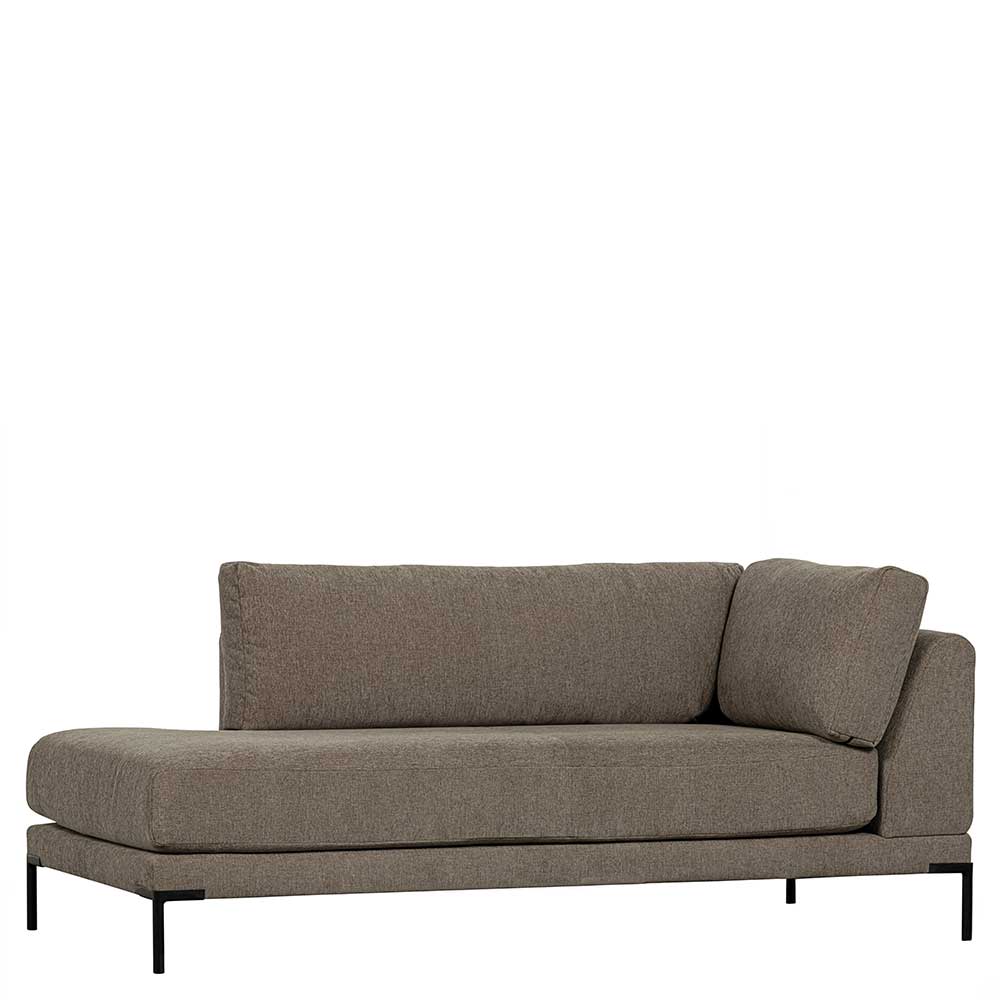 Modul Couch Chaiselongue Udjaca in Taupe mit Vierfußgestell aus Metall