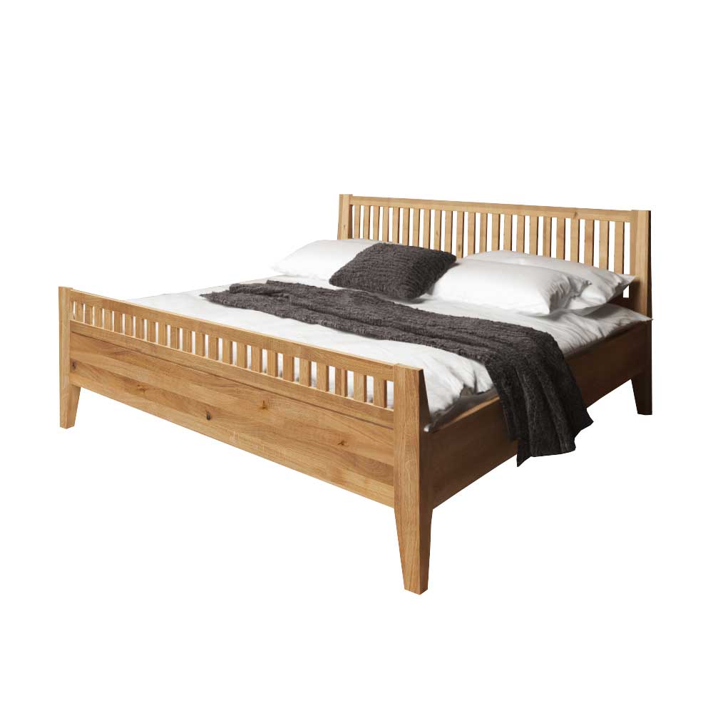 Schlafzimmer Bett Tyvoria aus Wildeiche Massivholz geölt