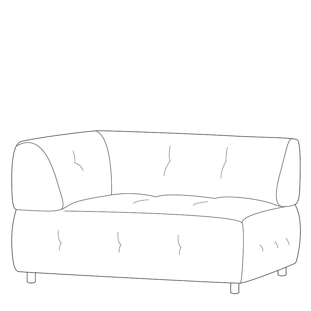 Modulares Sofa Zyorenica in Graubraun Webstoff mit Armlehne links