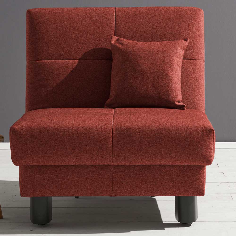 Ausklappbarer Sessel Cerfona in Dunkelrot Flachgewebe 85 cm breit