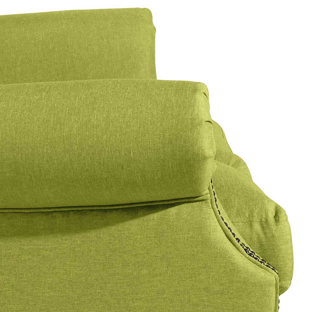 Esszimmercouch Como in Gelbgrün Flachgewebe mit 50 cm Sitzhöhe