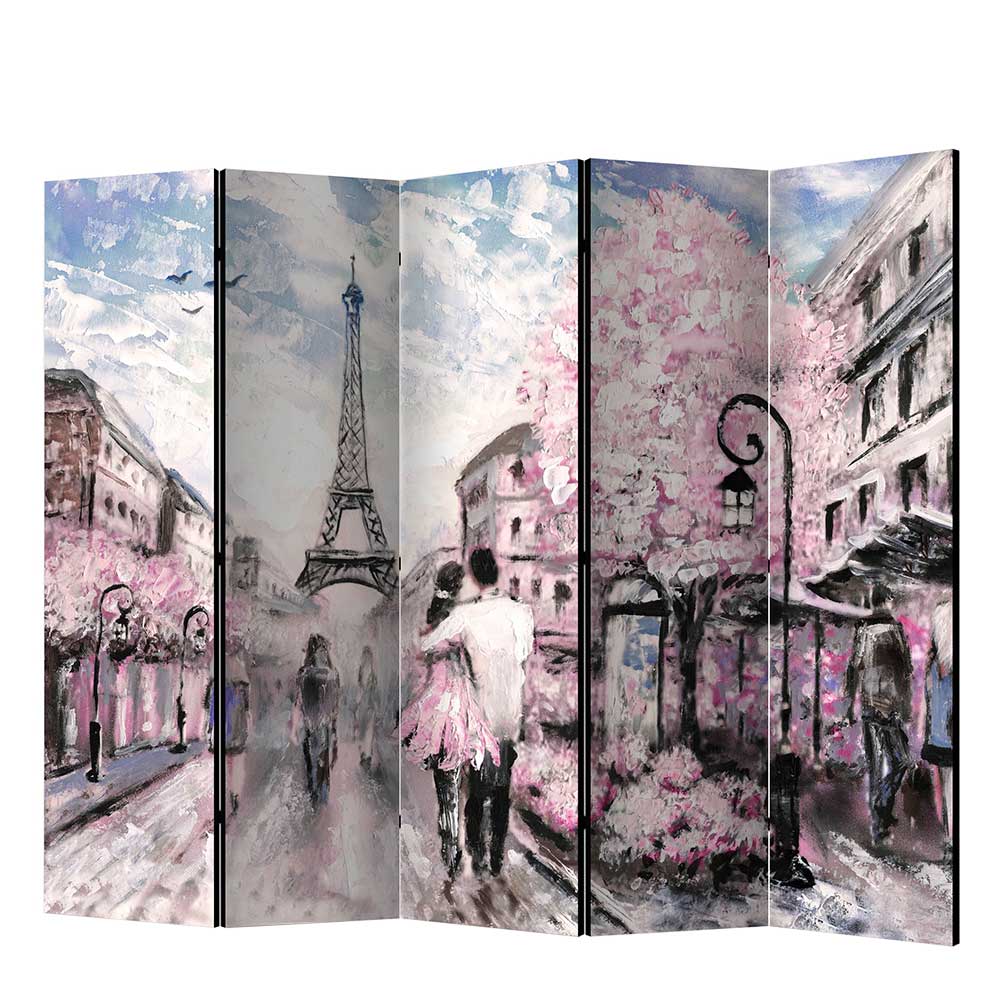 Zimmer Trennwand Maddox in Pastell Bunt mit PARIS Motiv