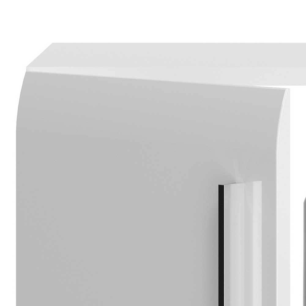 Waschbeckenunterschrank Blax in Weiß Hochglanz mit Drehtüren