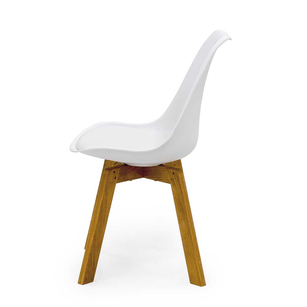 Esstisch Stühle Giulio in Eichefarben und Weiß modern (4er Set)