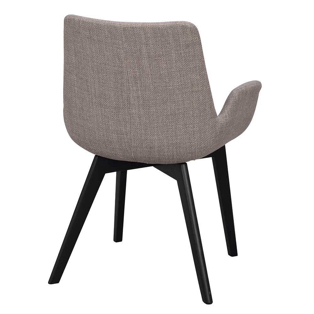 Esstisch Stühle Javon im Skandi Design in Grau und Schwarz (2er Set)