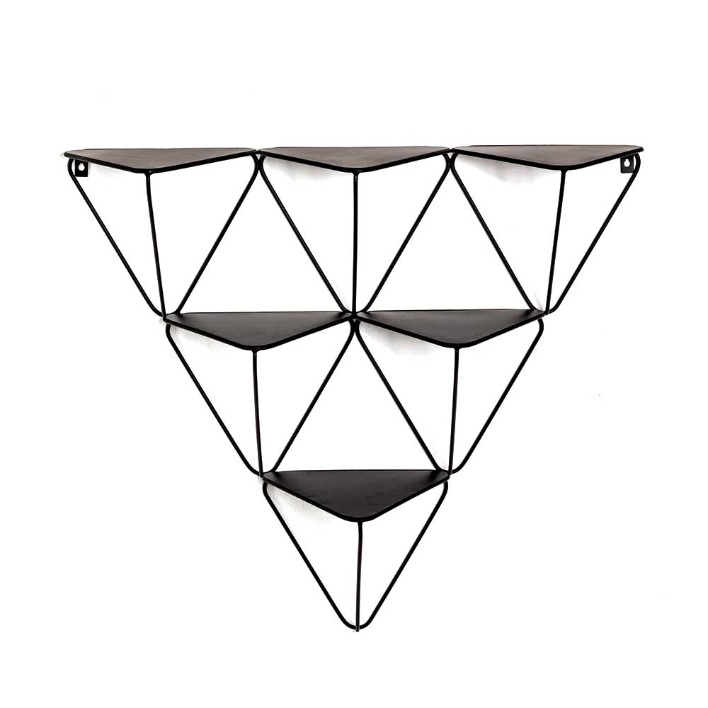 Dreieck Regale Adjoma in Schwarz aus Metall (2er Set)