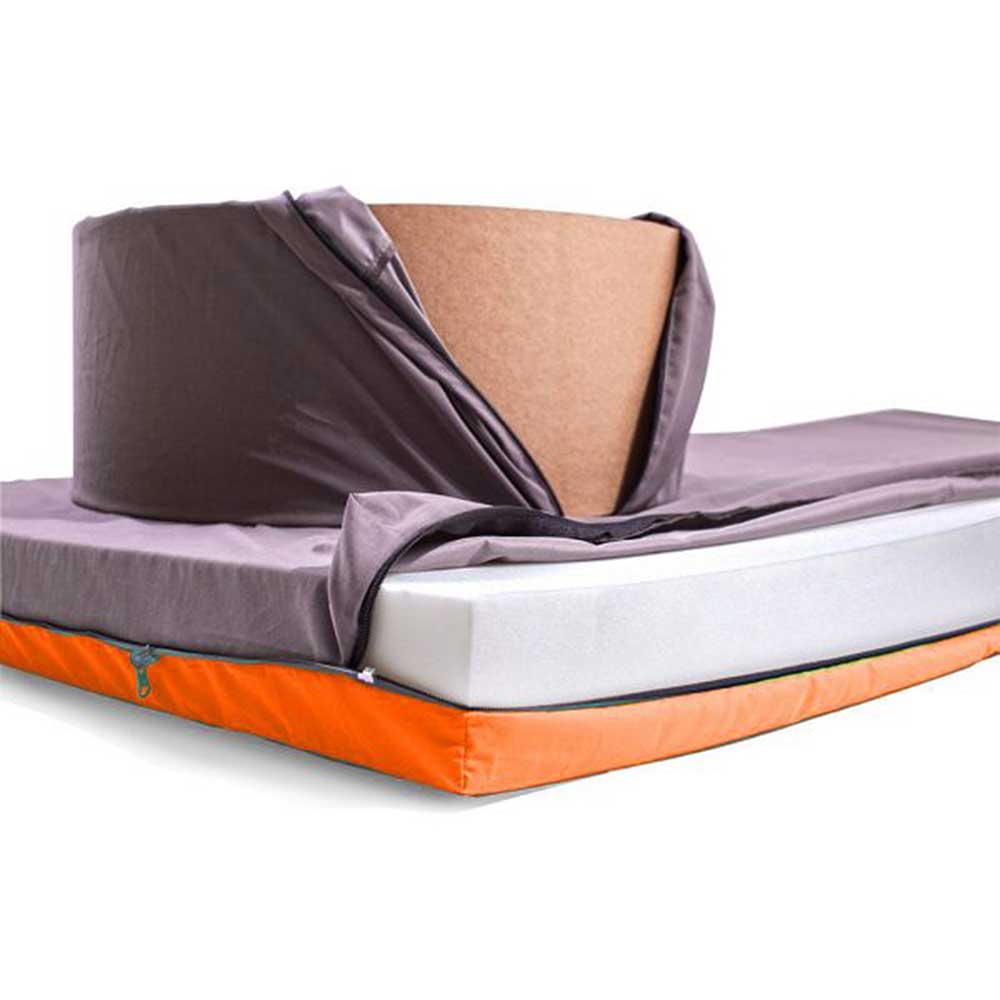 Design Sitzsack Lantikia in Orange und Grau als Gästebett