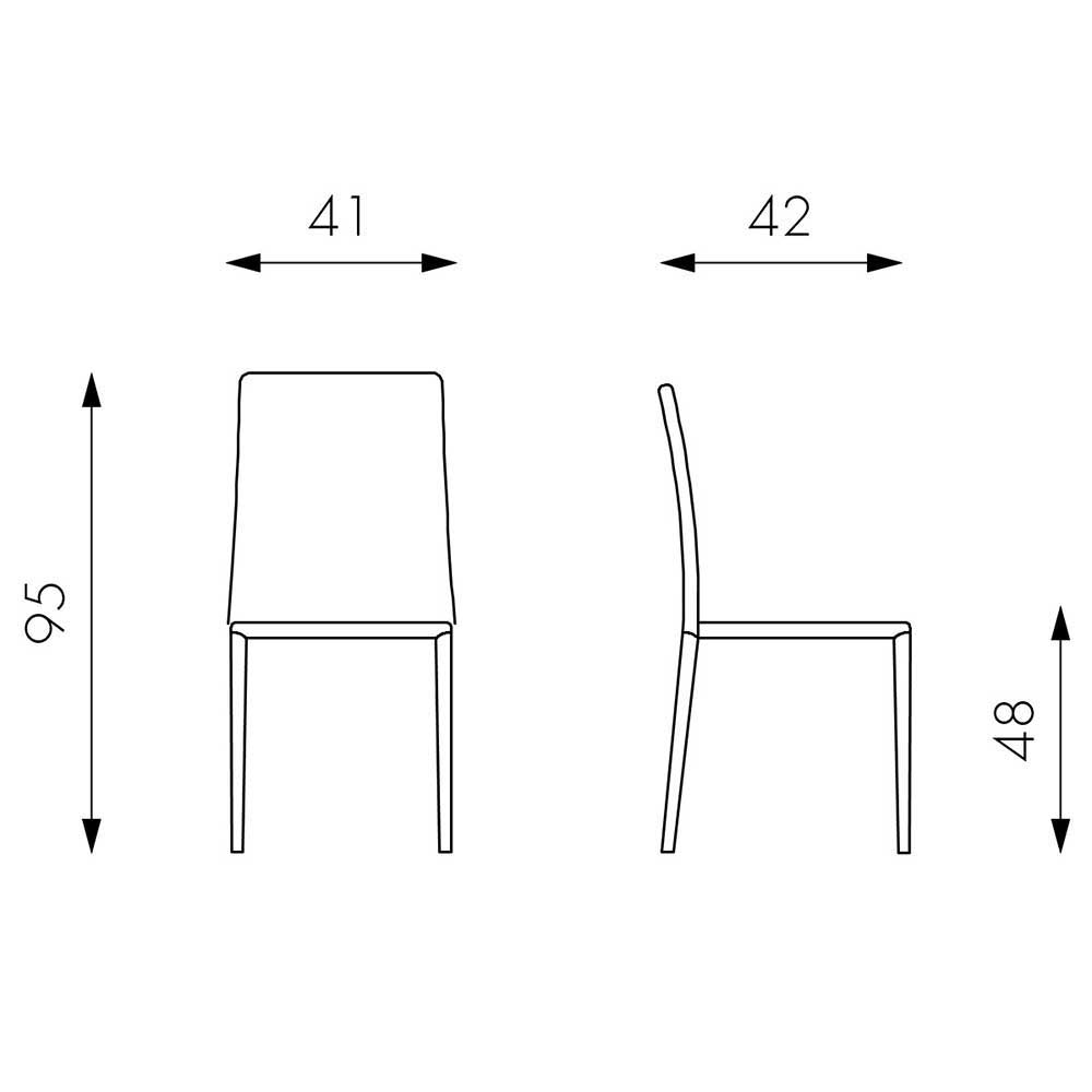 Weißer Stuhl Tamara aus Kunstleder modern (4er Set)