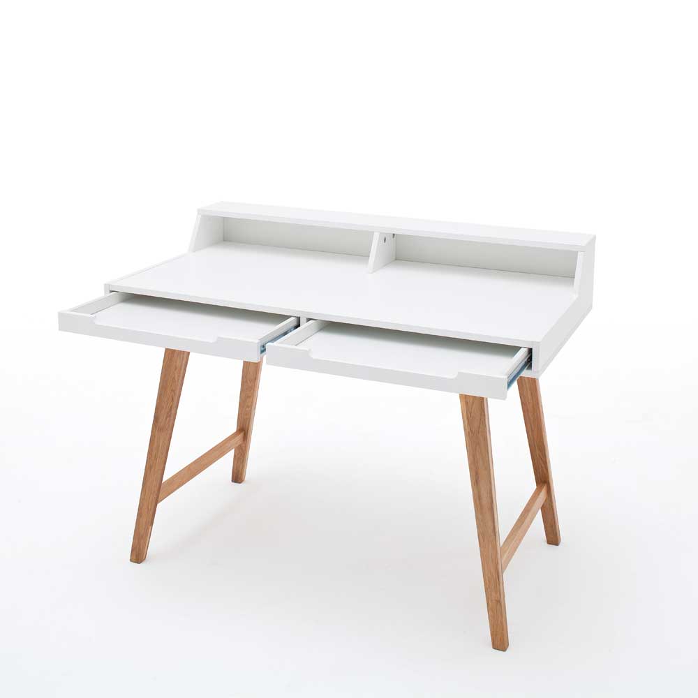 PC Tisch Cretas in Weiß Buche 110 cm breit