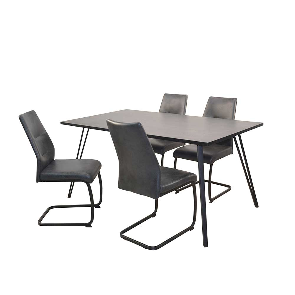 Tischgruppe Fassong mit vier Sitzplätzen in modernem Design (fünfteilig)