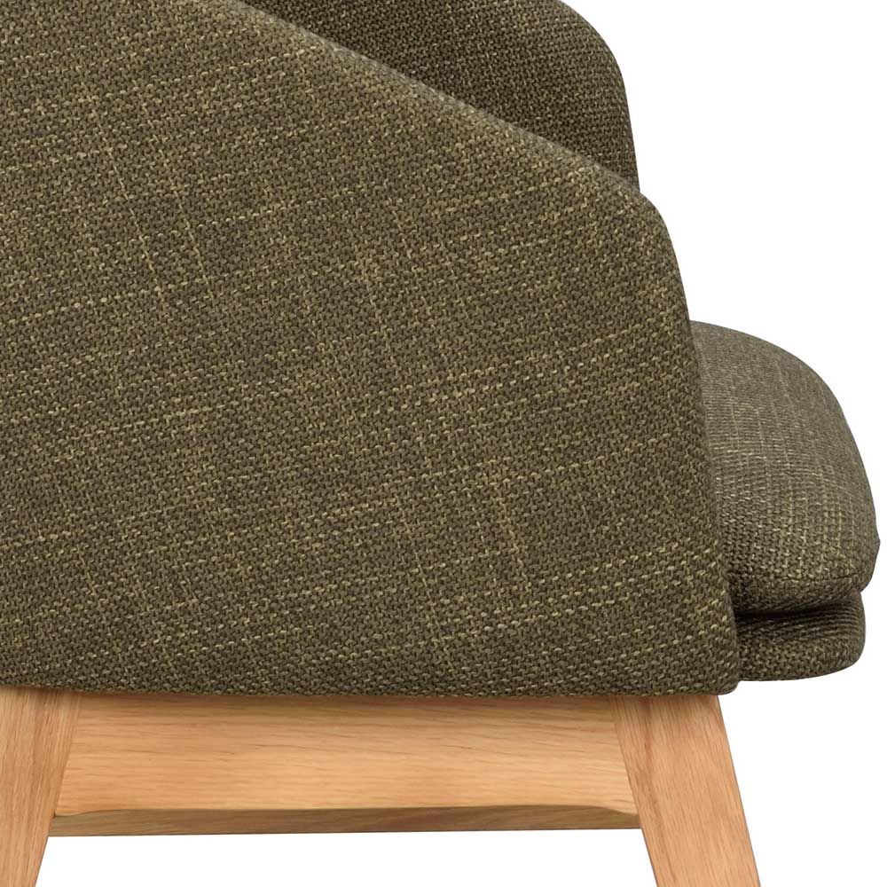 Esstisch Stühle Empilagon im Skandi Design in Dunkelgrün und Eiche (2er Set)