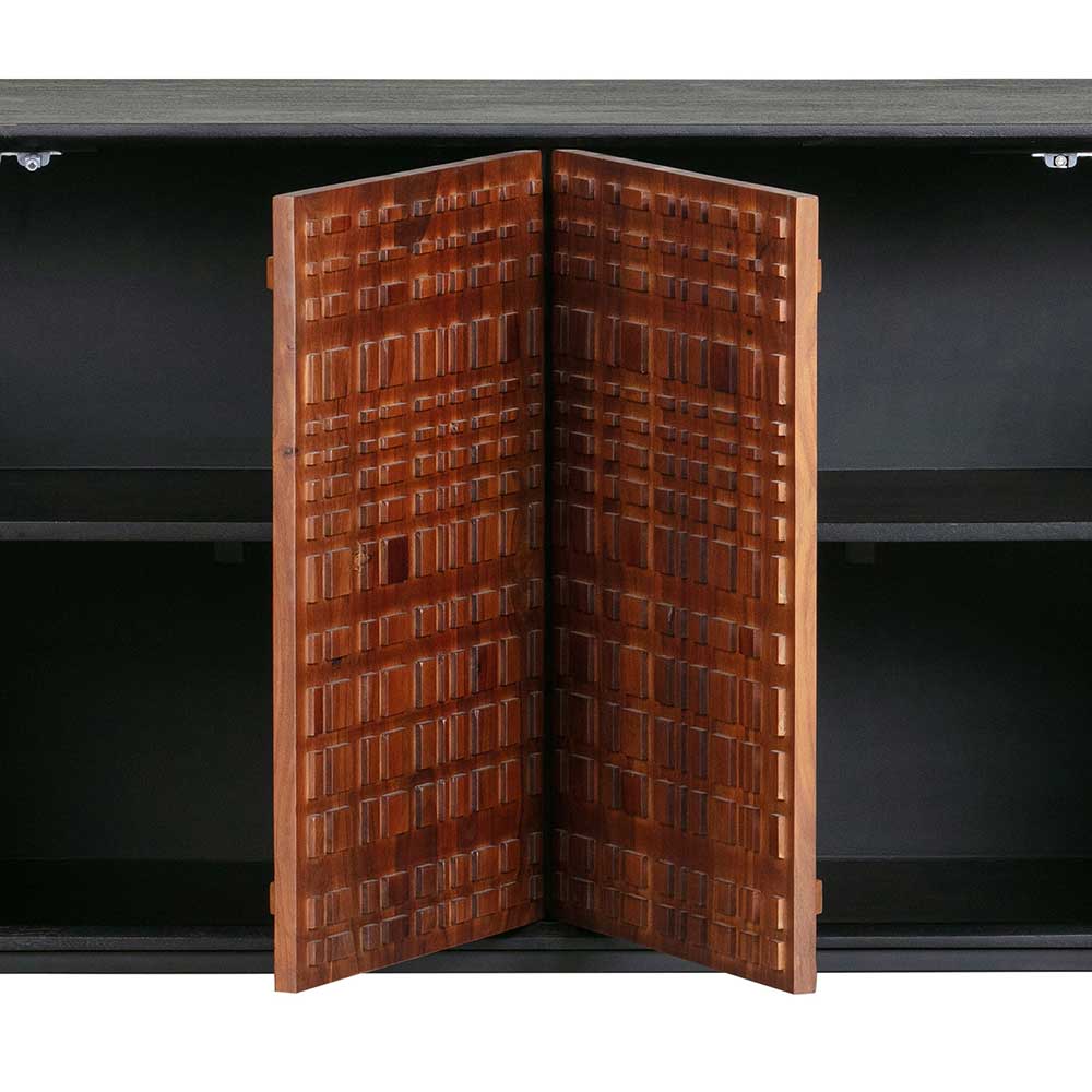 Sideboard Manore in Nussbaumfarben und Schwarz 170 cm breit