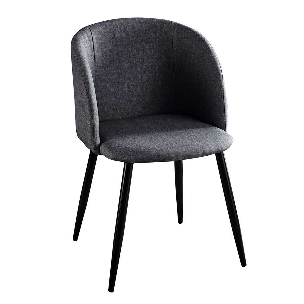 Esstisch mit Stühlen Propanja in Eichefarben und Grau im Skandi Design (fünfteilig)