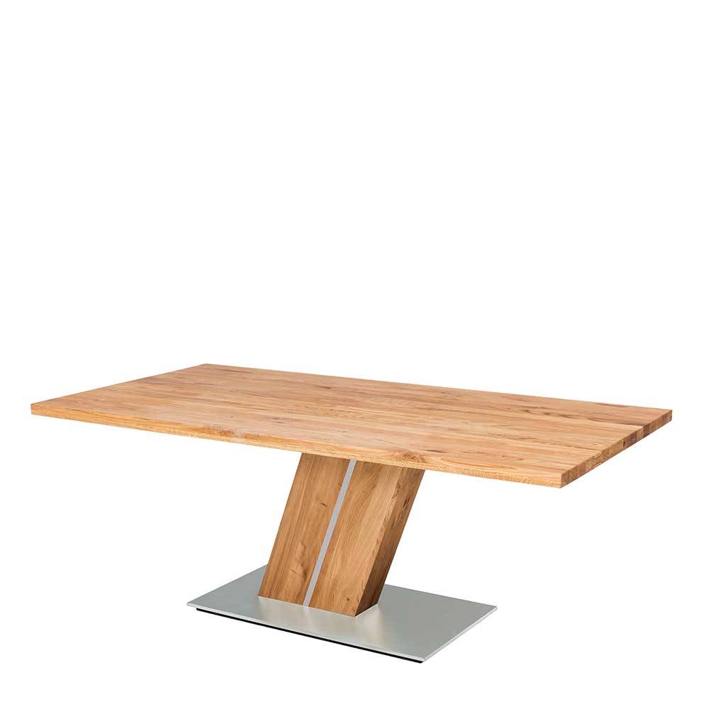 Tisch Esszimmer Mailona aus Eiche Massivholz geölt mit Säulengestell