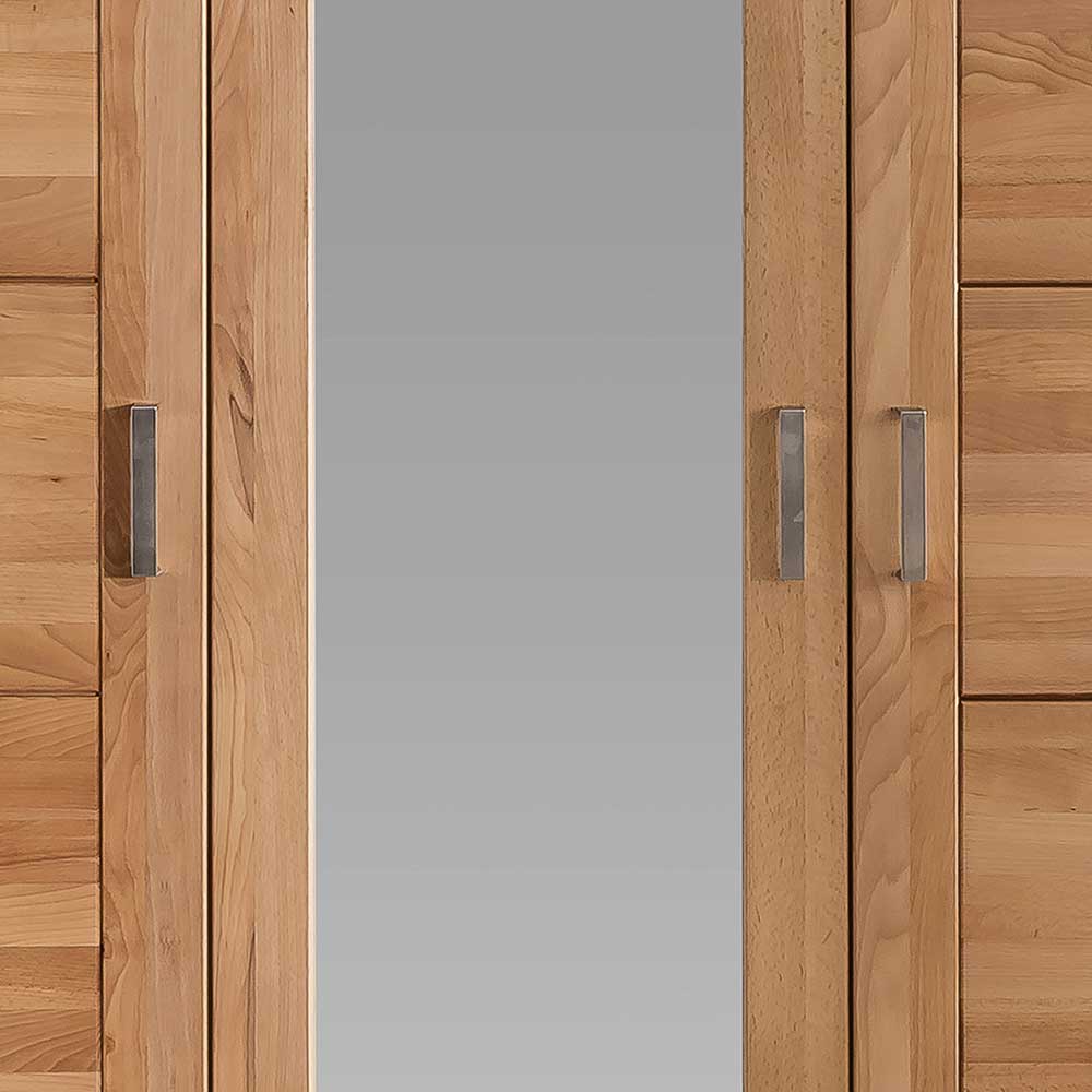 Holz Kleiderschrank Vandina aus Kernbuche teilmassiv mit einer Spiegeltür