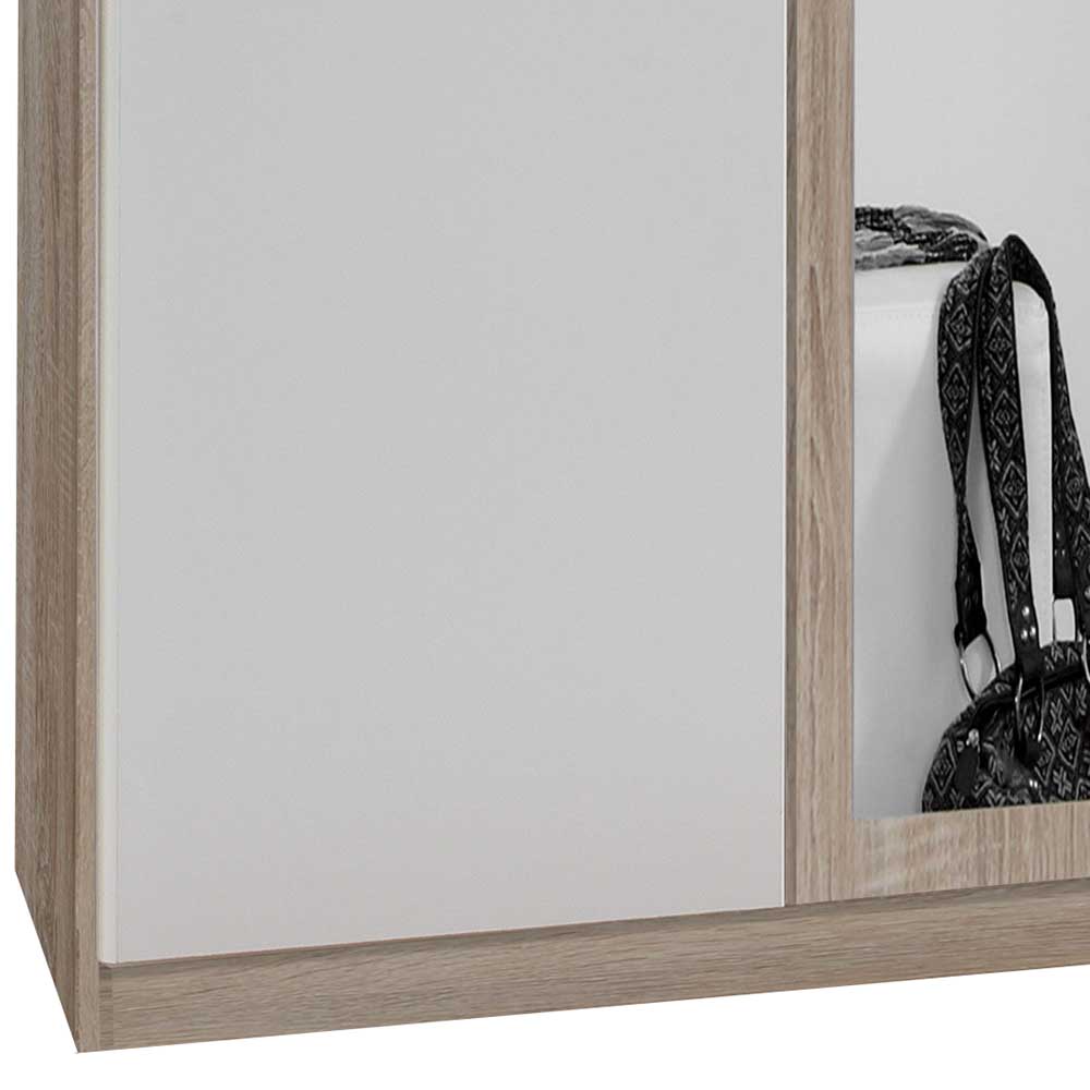 Kleiderschrank mit Spiegeltür Simeon in Eiche Sägerau und Weiß