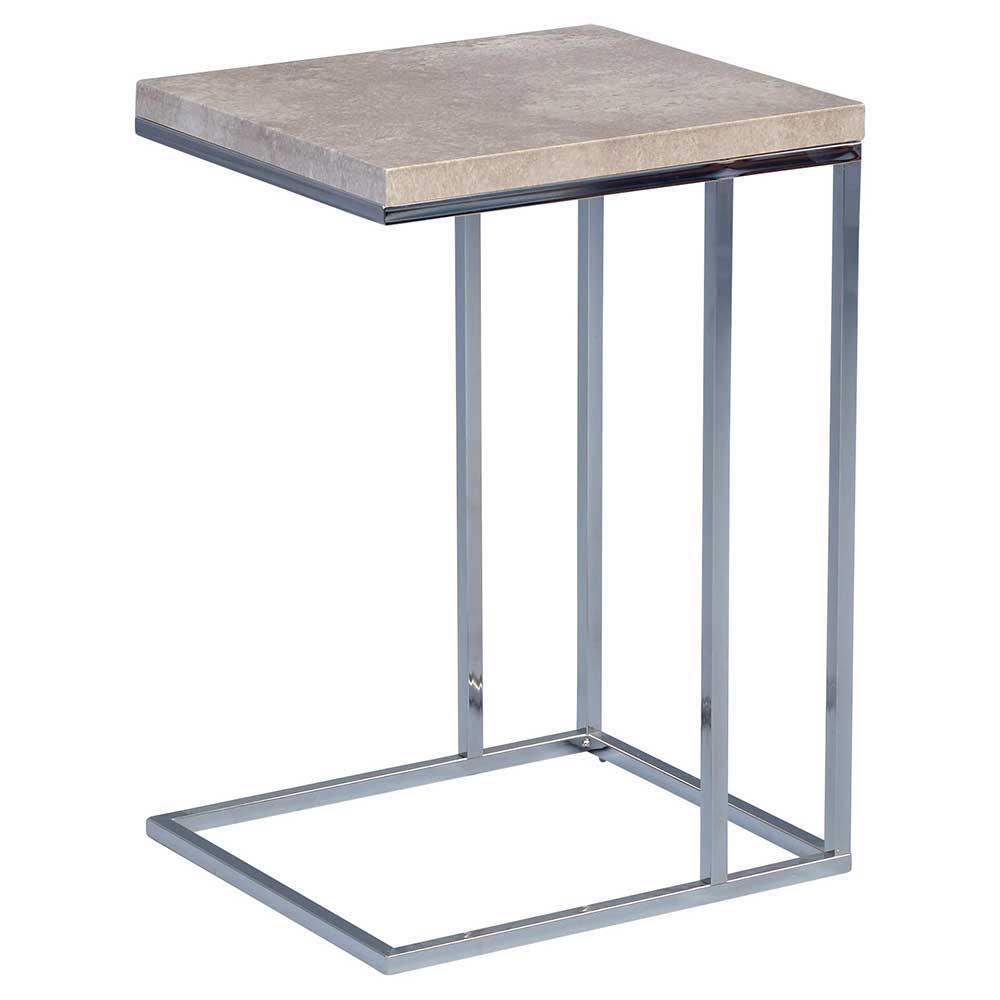 Tischchen Benita in Beton Grau und Metall modern