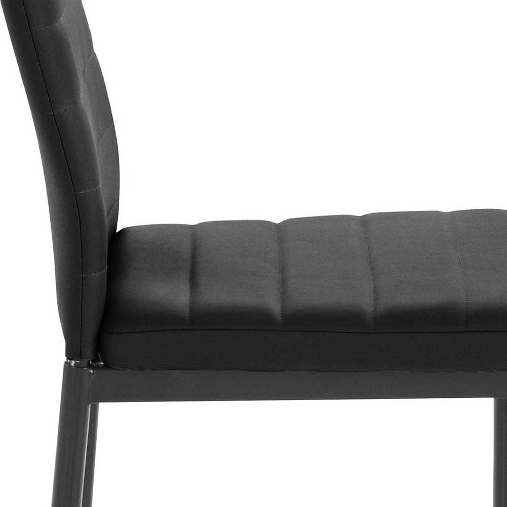 Moderne Esszimmerstühle Ciano aus Kunstleder und Metall in Schwarz (Set)