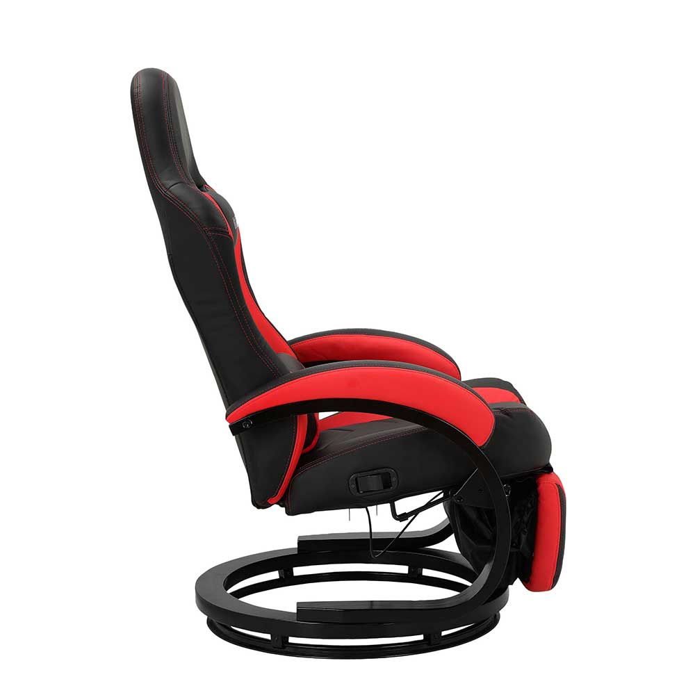 Gaming Sessel Perlina in Schwarz und Rot mit Liegefunktion